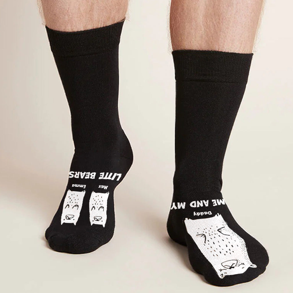 Me And My Little Bears - Gift for dad, grandma, grandpa, mom, uncle, aunt - Personalized Socks