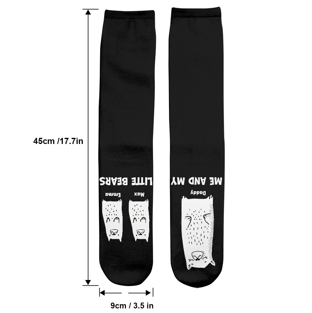 Me And My Little Bears - Gift for dad, grandma, grandpa, mom, uncle, aunt - Personalized Socks