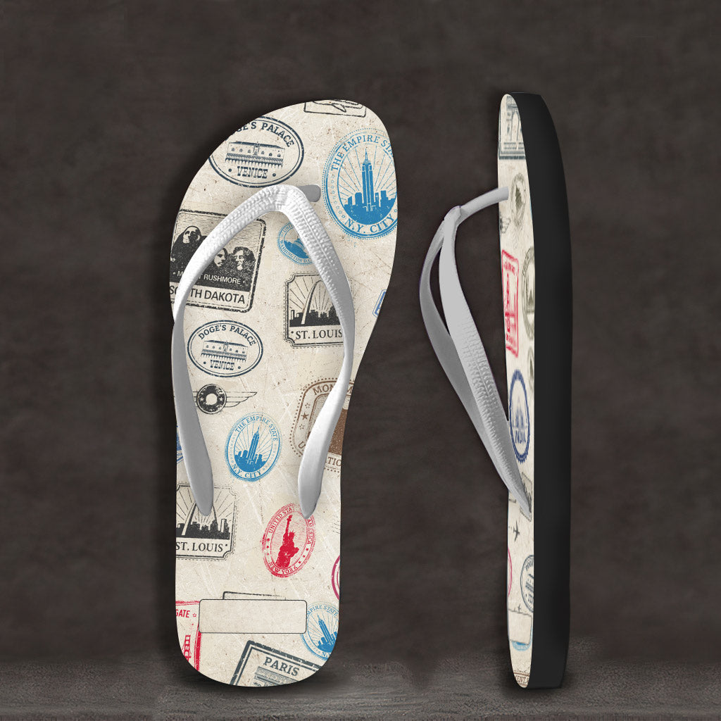Landmark Stamps - Personalized Travelling Flip Flops