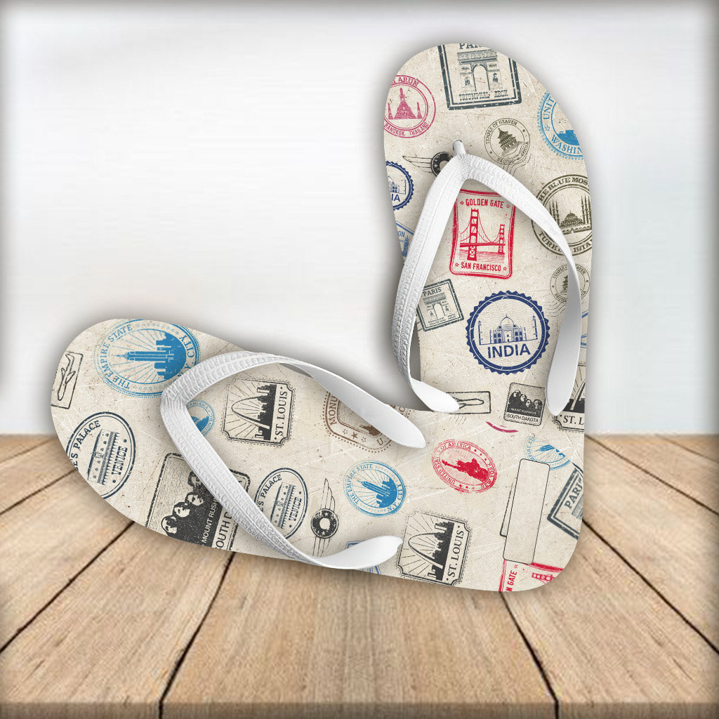 Landmark Stamps - Personalized Travelling Flip Flops