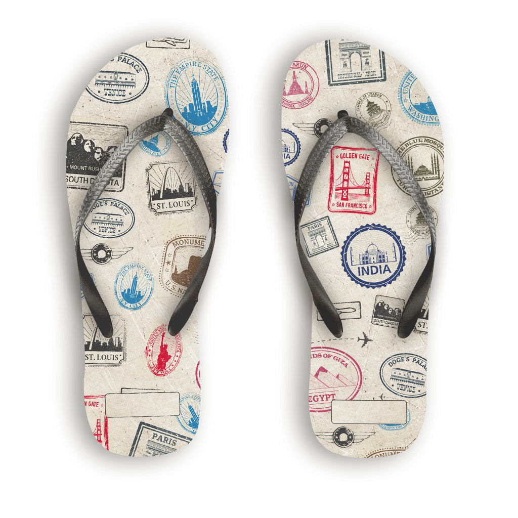 Landmark Stamps - Personalized Travelling Flip Flops
