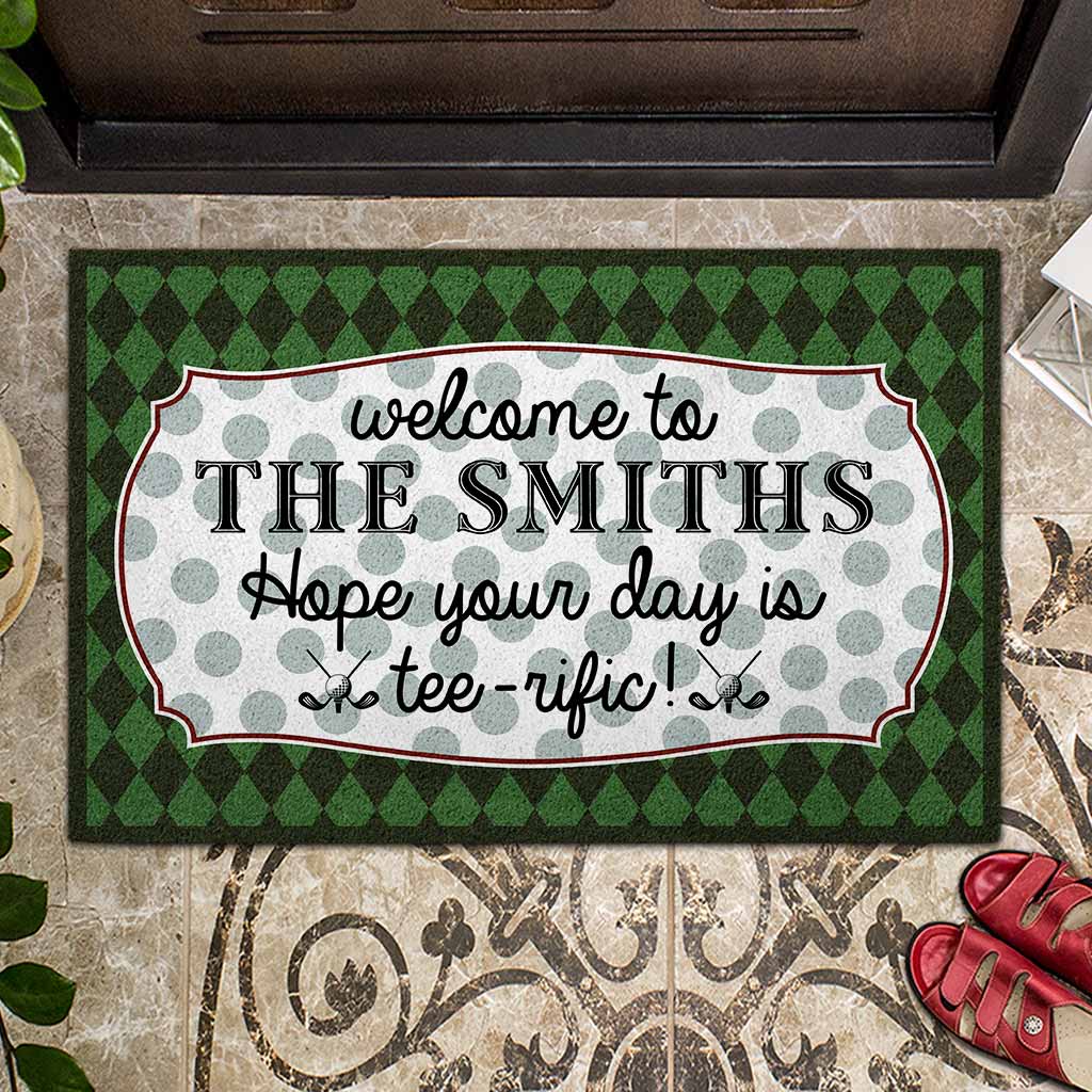 Hope Your Day Tee-rific - Golf Personalized Doormat