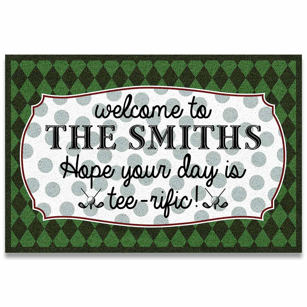 Hope Your Day Tee-rific - Golf Personalized Doormat