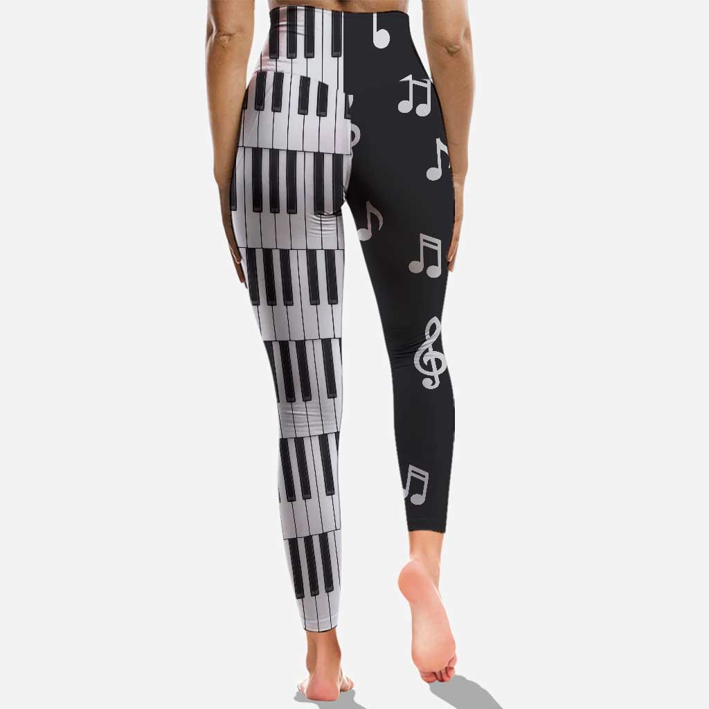 Music Lovers - Piano Cross Tank Top and Leggings