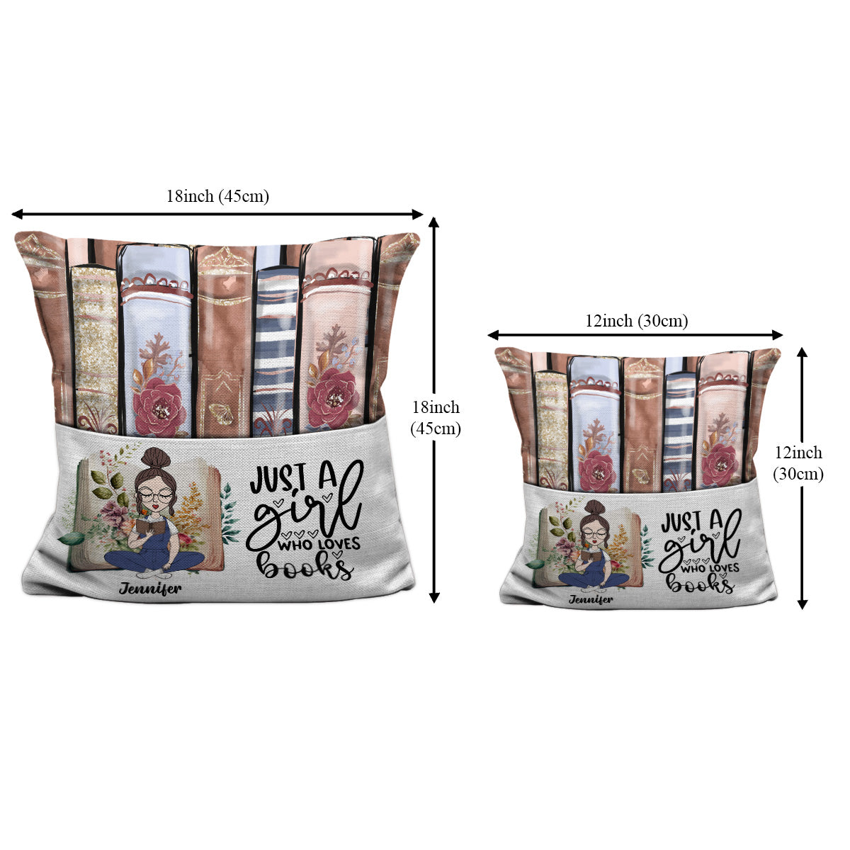 Just A Girl Who Loves Books - Personalized Book Pocket Pillow