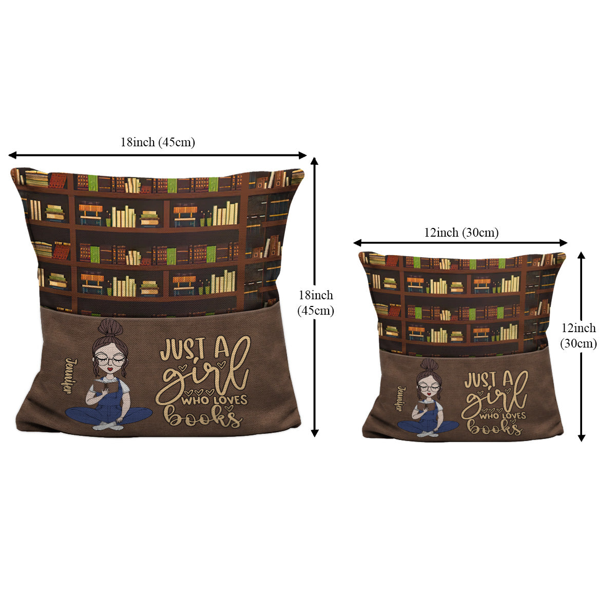 Just A Girl Who Loves Books - Personalized Book Pocket Pillow
