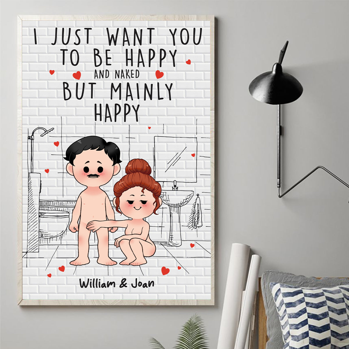Save Water Shower Together - Personalized Couple Canvas And Poster