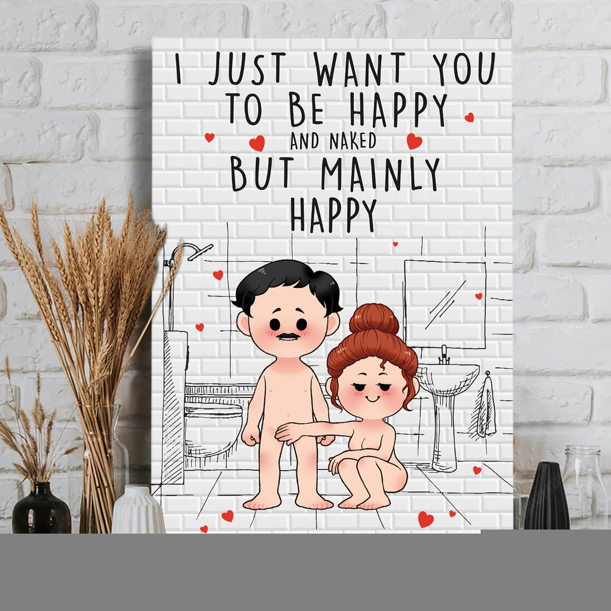Save Water Shower Together - Personalized Couple Canvas And Poster