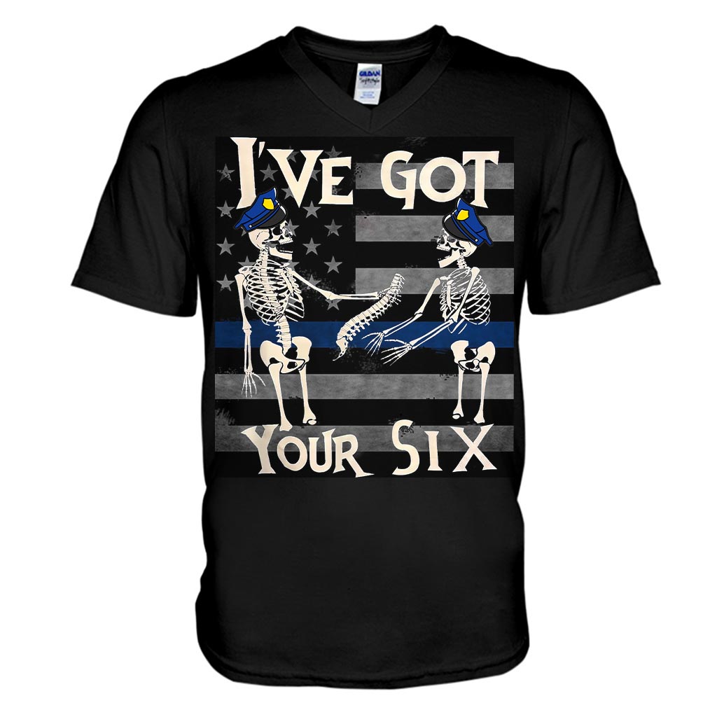 I've Got Your Six Funny Skeletons Halloween - Police Officer T-shirt And Hoodie