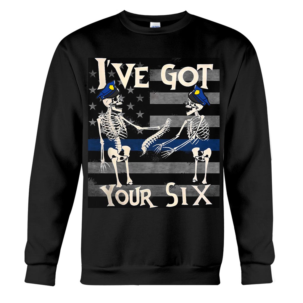 I've Got Your Six Funny Skeletons Halloween - Police Officer T-shirt And Hoodie