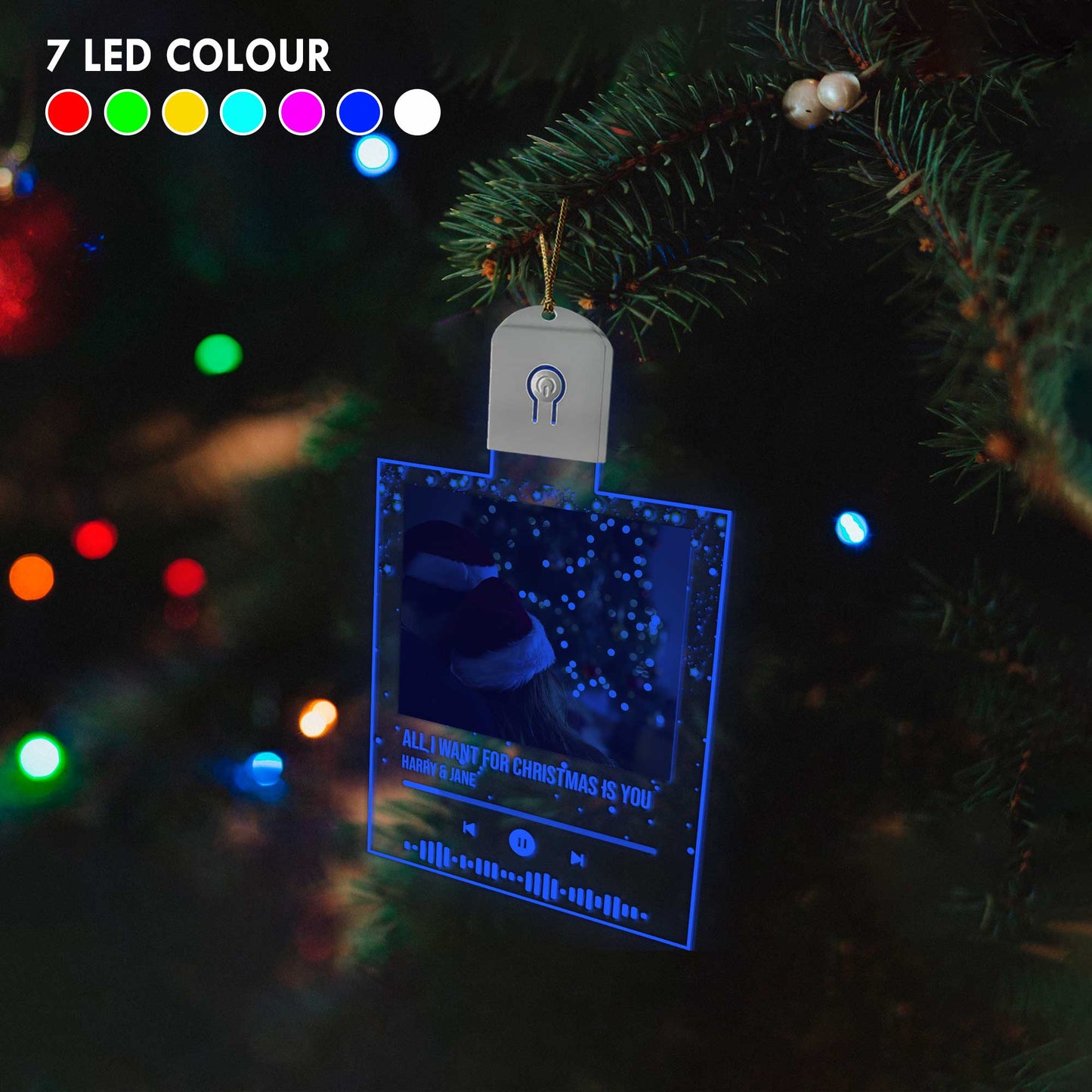 All I Want For Christmas Is You - Personalized Christmas Couple Shaped Led Acrylic Ornament