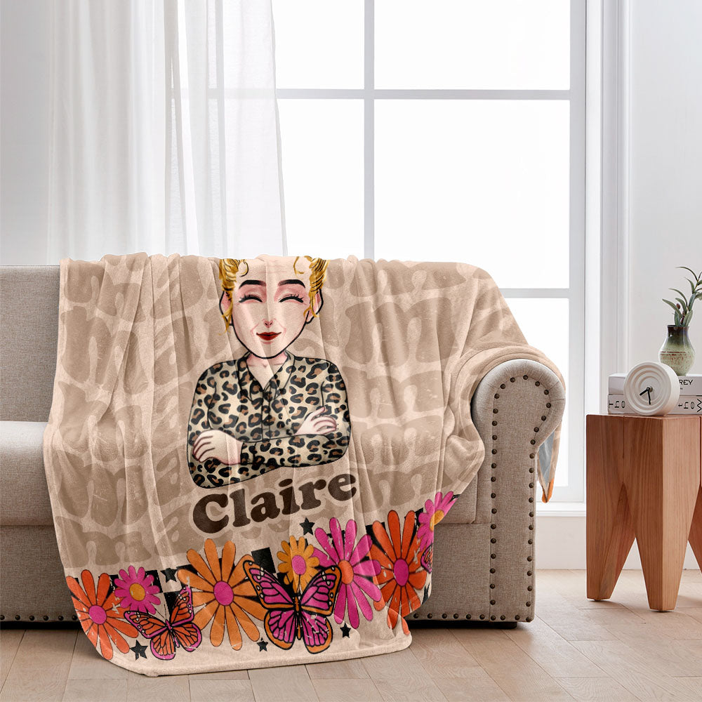 Retro Mama - Personalized Mother's Day Mother Blanket