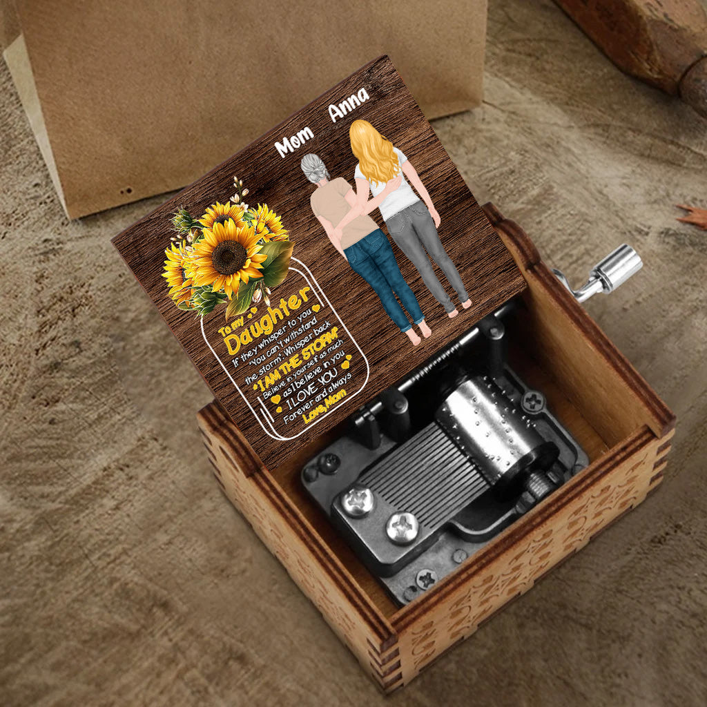 To My Daughter - Personalized Mother's Day Mother Hand Crank Music Box