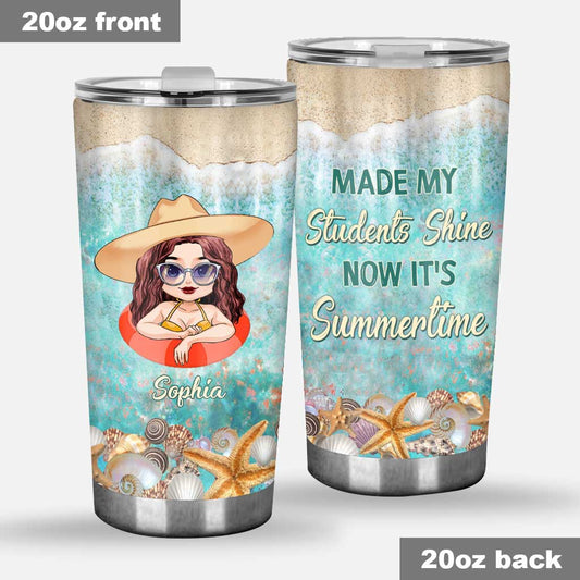 Got My Mind On Summer - Personalized Teacher Tumbler