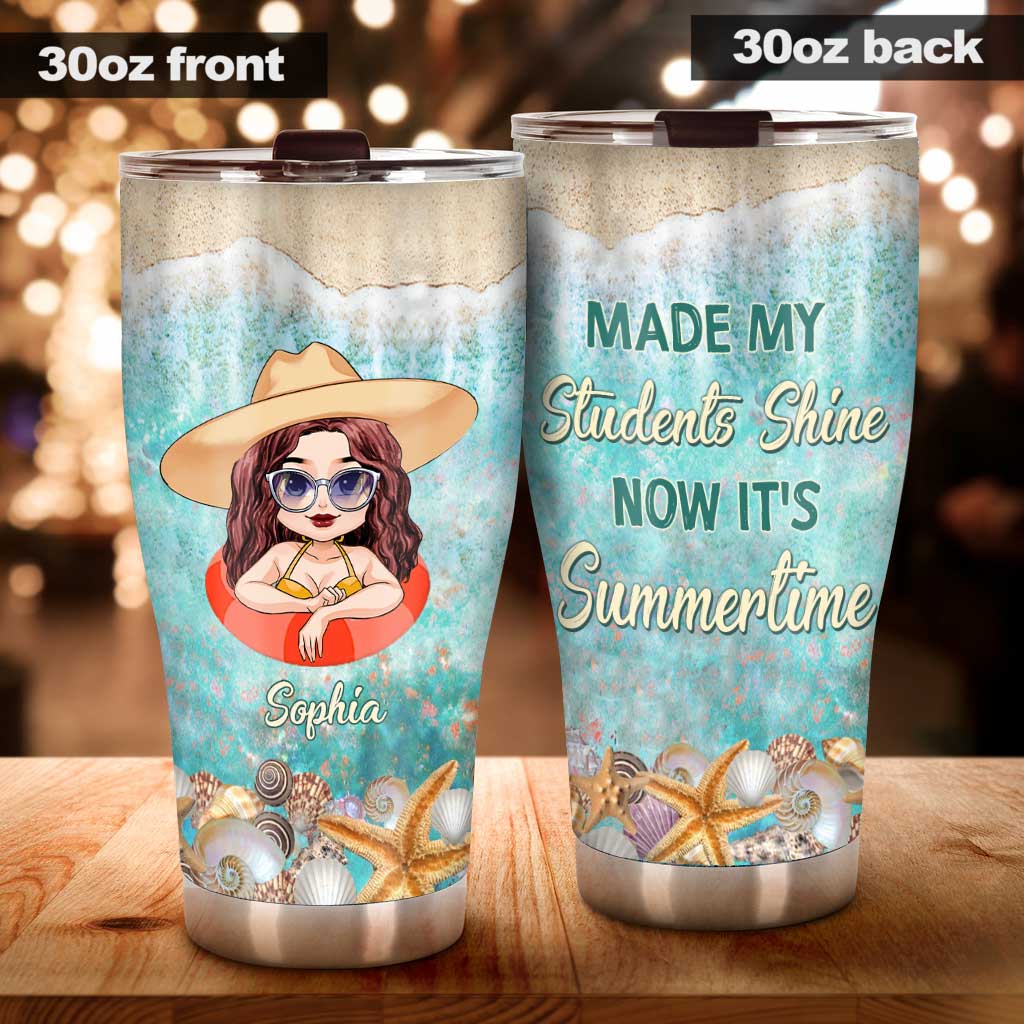 Got My Mind On Summer - Personalized Teacher Tumbler