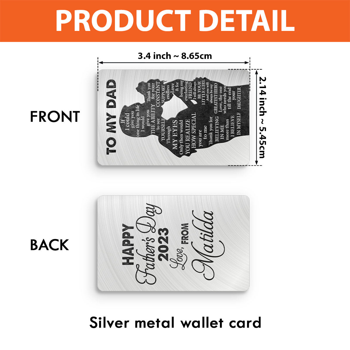 To My Dad - Personalized Father Wallet Insert Card