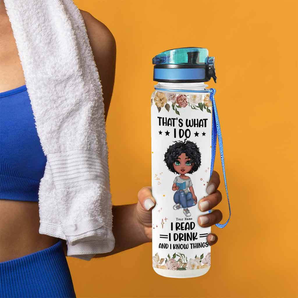 That's What I Do - Personalized Book Water Tracker Bottle