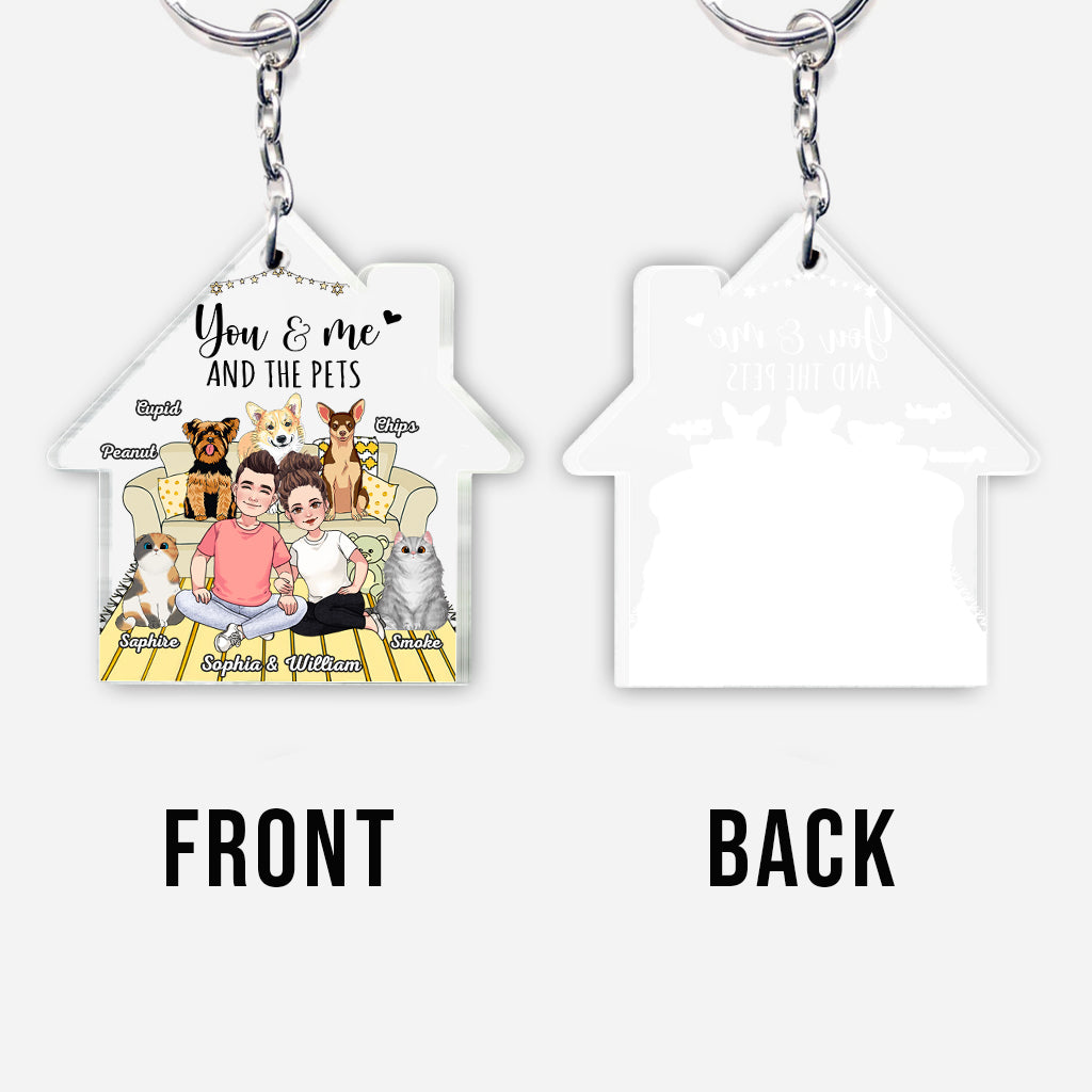 You And Me And The Dogs - Personalized Dog Transparent Keychain