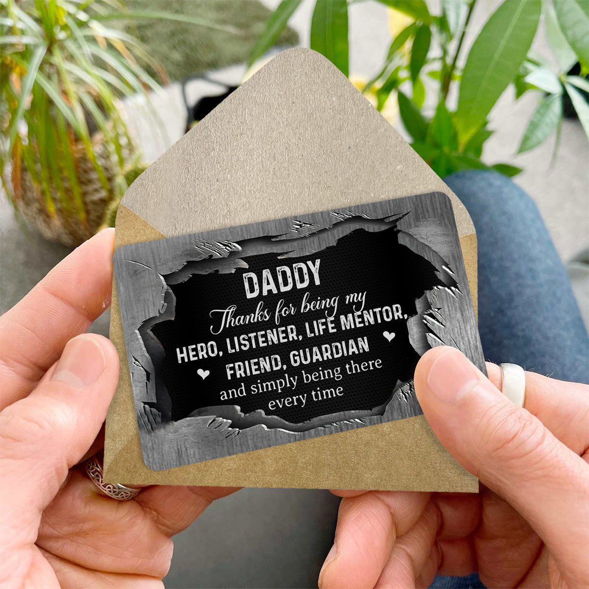 Thanks For Being My Hero - Personalized Father Wallet Insert Card
