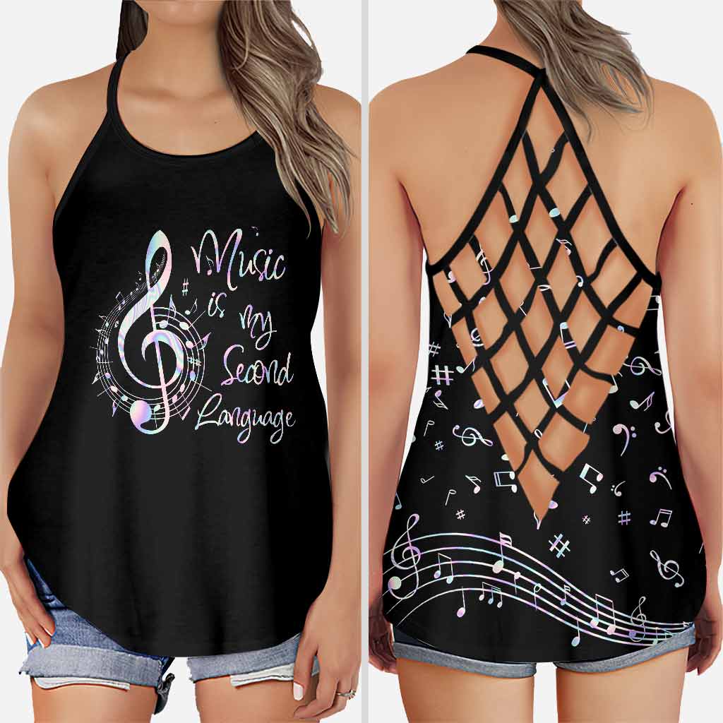 Love Music - Piano Cross Tank Top
