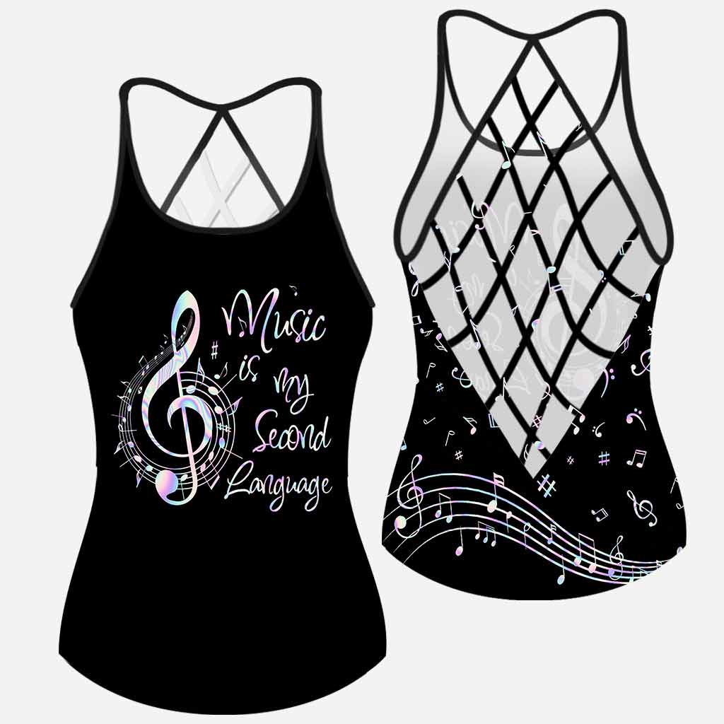 Love Music - Piano Cross Tank Top