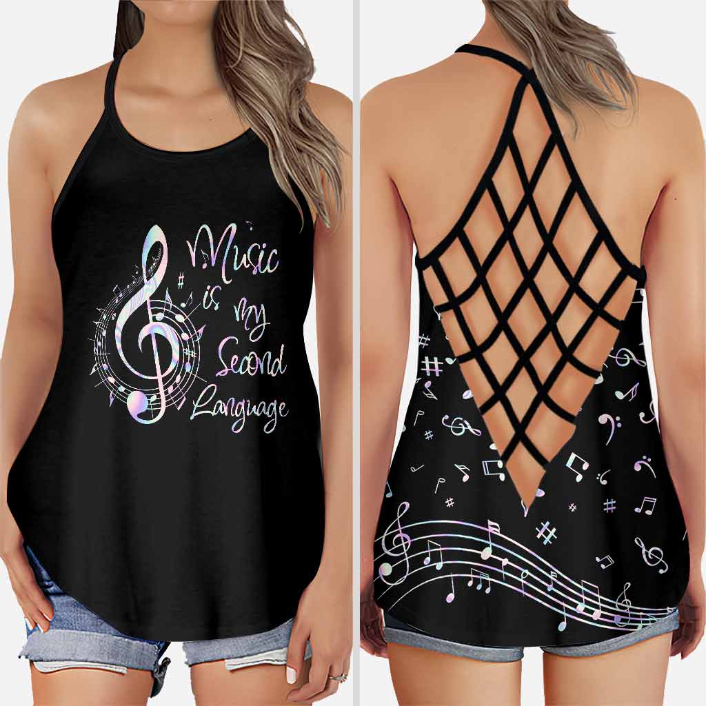 Love Music - Piano Cross Tank Top