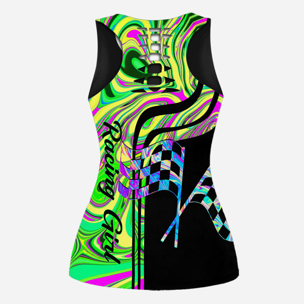 Racing Girl - Personalized Hollow Tank Top and Leggings
