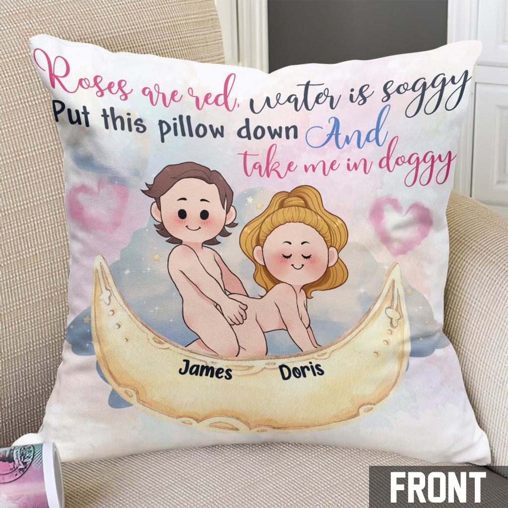 Roses Are Red Water Is Soggy - Personalized Couple Throw Pillow