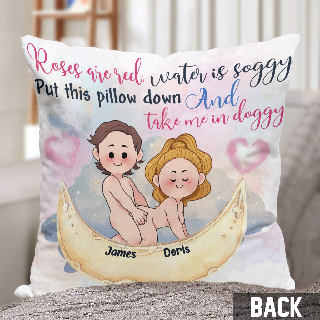 Roses Are Red Water Is Soggy - Personalized Couple Throw Pillow