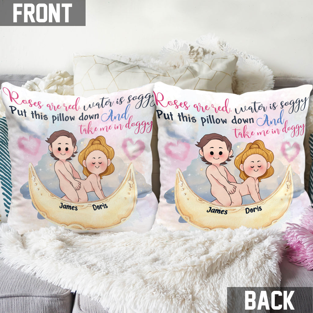 Roses Are Red Water Is Soggy - Personalized Couple Throw Pillow