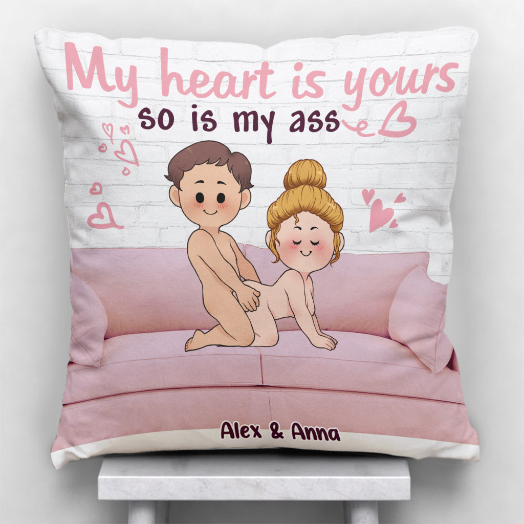 My Heart Is Yours - Personalized Couple Throw Pillow
