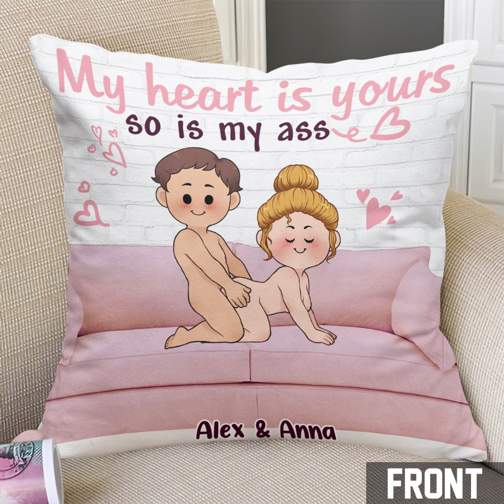 My Heart Is Yours - Personalized Couple Throw Pillow