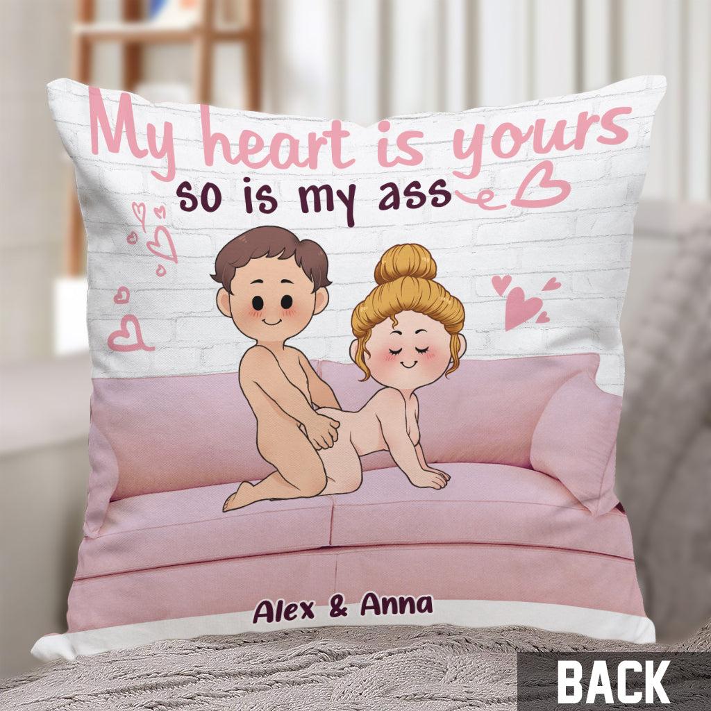 My Heart Is Yours - Personalized Couple Throw Pillow
