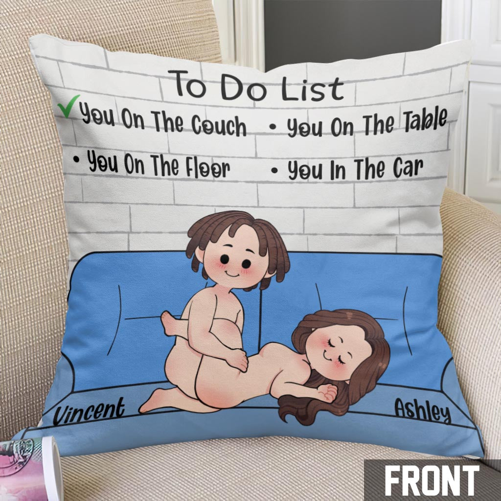 To Do List - Personalized Couple Throw Pillow