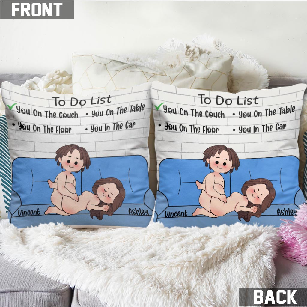To Do List - Personalized Couple Throw Pillow