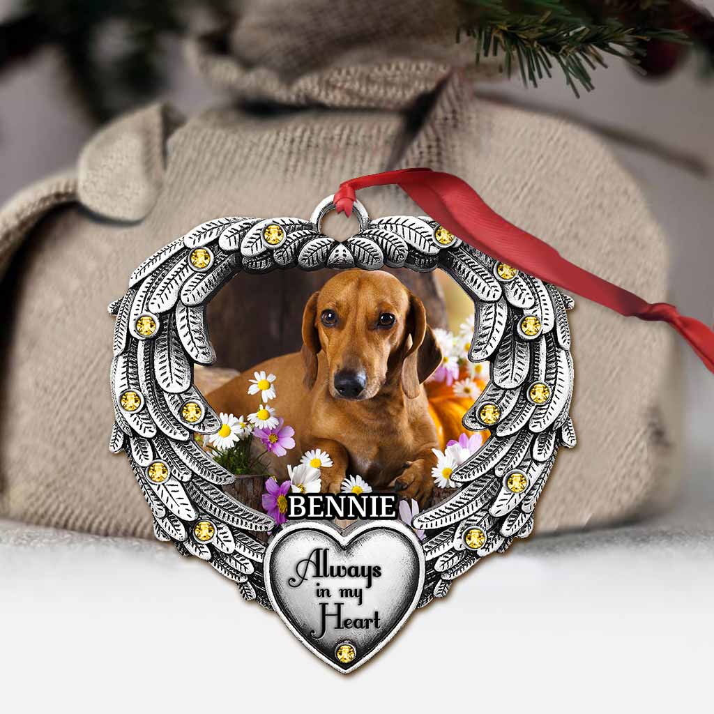 Always In My Heart - Personalized Christmas Dog Ornament (Printed On Both Sides)
