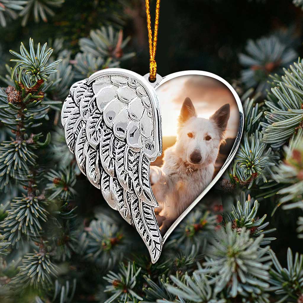 I Will Hold You in My Heart Until I Hold You in Heaven - Personalized Christmas Dog Ornament (Printed On Both Sides)