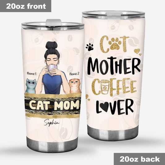 Cat Mom Coffee - Personalized Tumbler