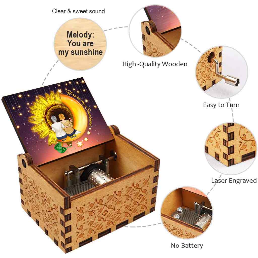 You're My Sunshine - Personalized Mother's Day Mother Hand Crank Music Box