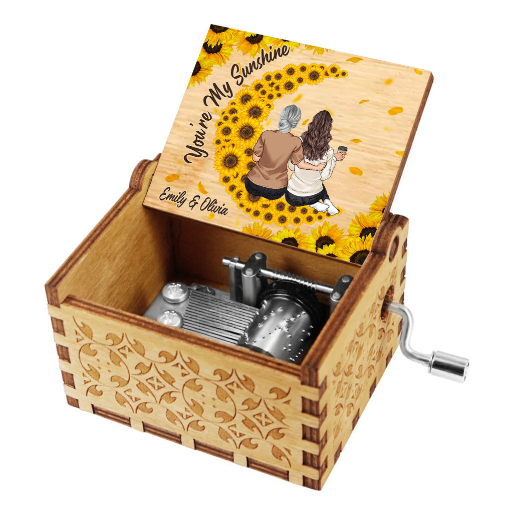 You Are My Sunshine - Personalized Mother's Day Mother Hand Crank Music Box