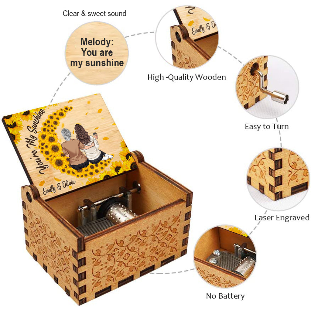 You Are My Sunshine - Personalized Mother's Day Mother Hand Crank Music Box