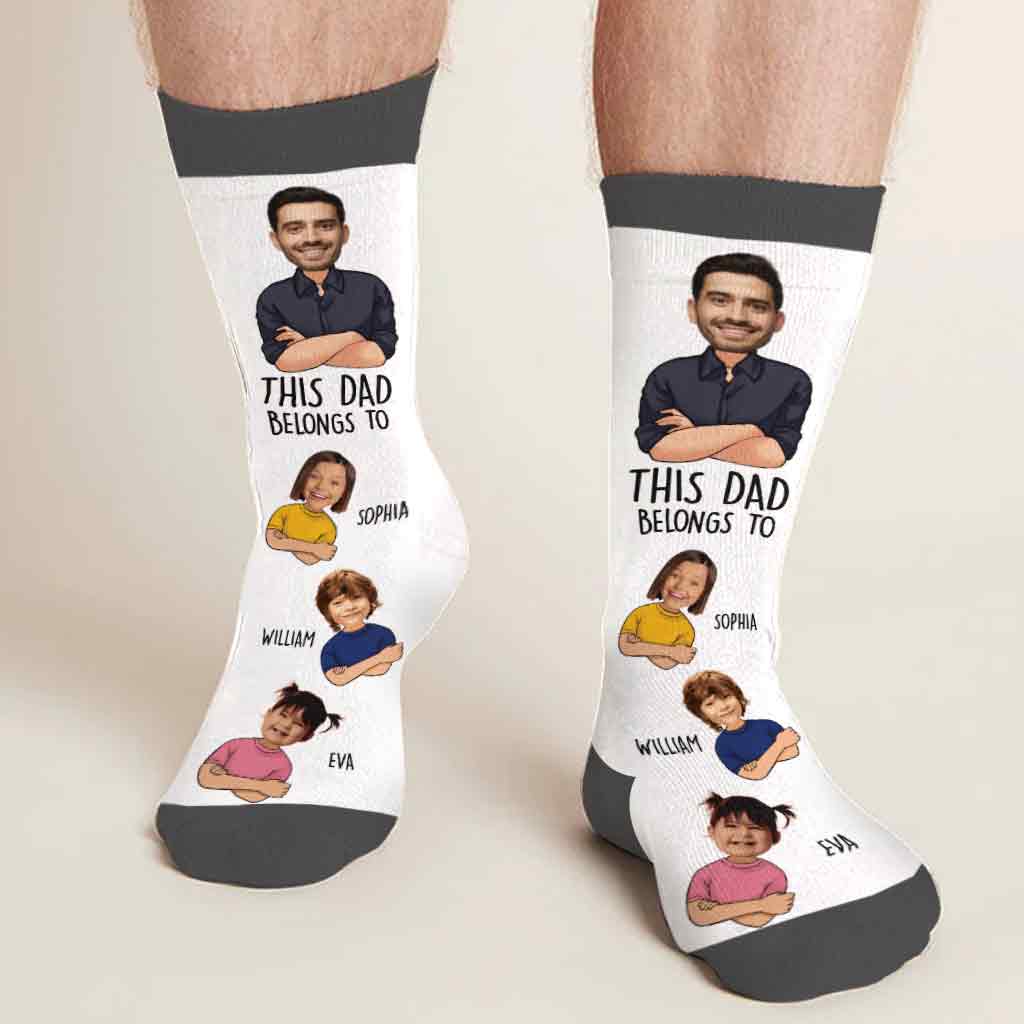 This Dad Belongs To - Personalized Father Socks