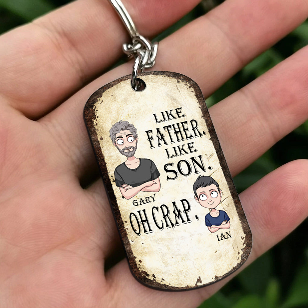 Like Father Like Daughter Like Son - Gift for dad, mom, son, daughter - Personalized Stainless Steel Keychain