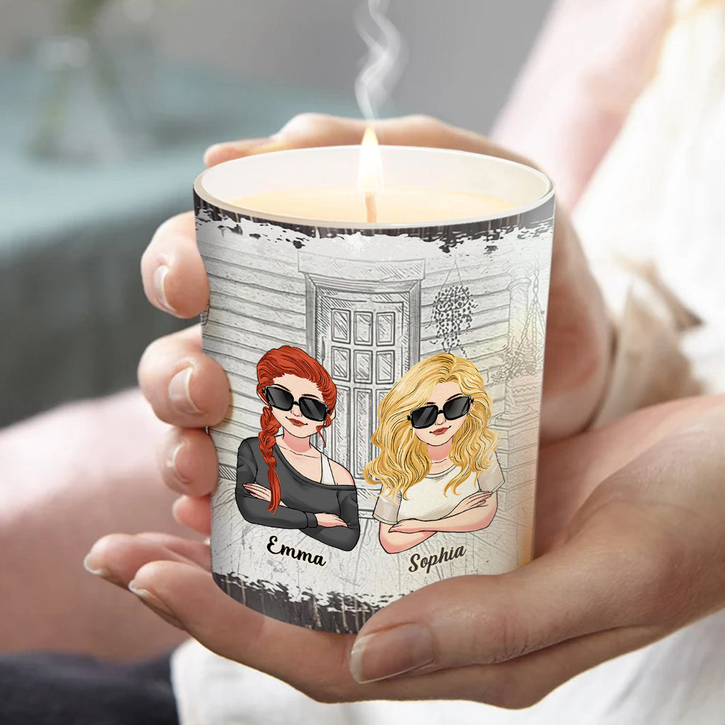 God Makes Us Best Friend - Personalized Bestie Candle With Wooden Lid