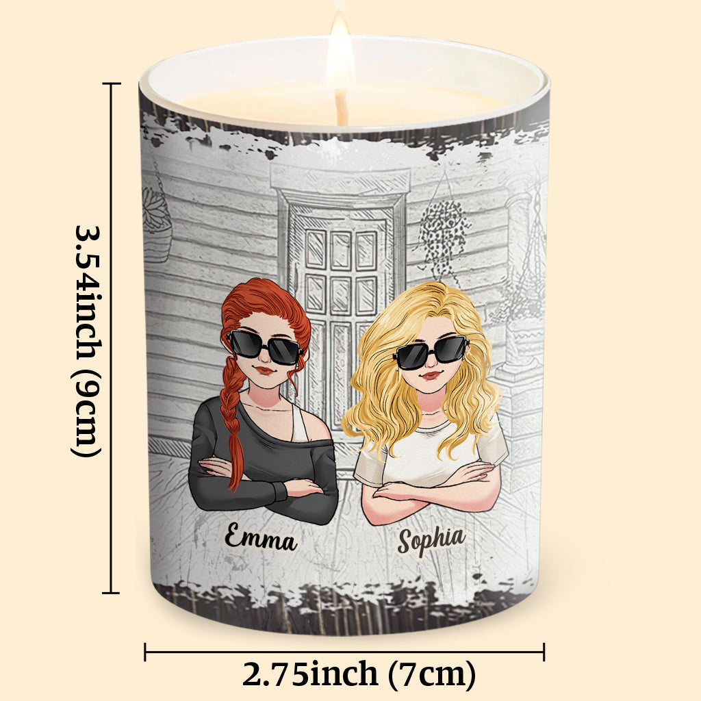 God Makes Us Best Friend - Personalized Bestie Candle With Wooden Lid