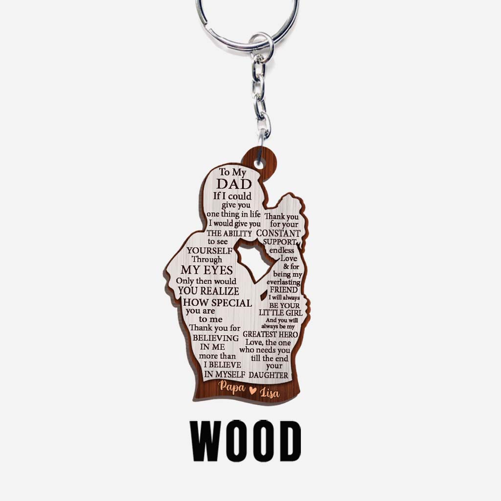 To My Dad - Personalized Father Keychain (Printed On Both Sides)