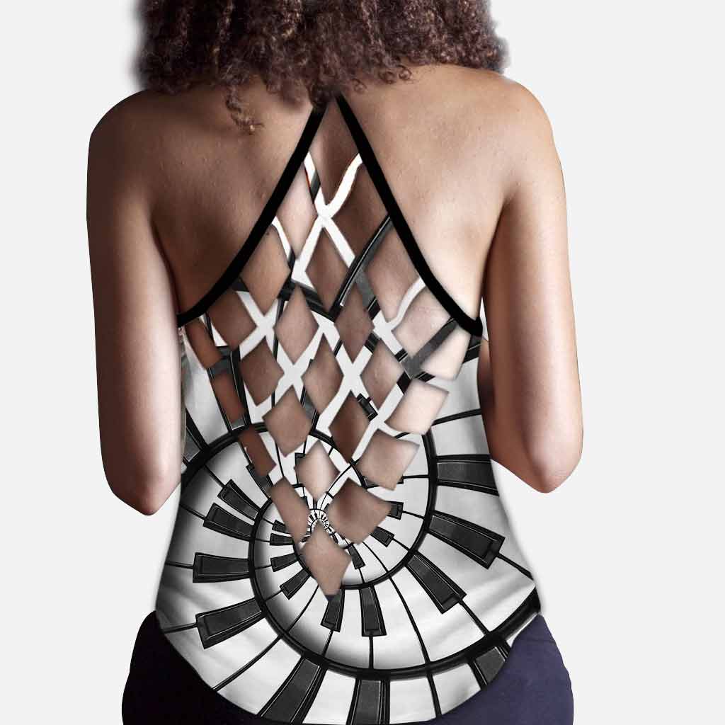 Love Music - Piano Cross Tank Top