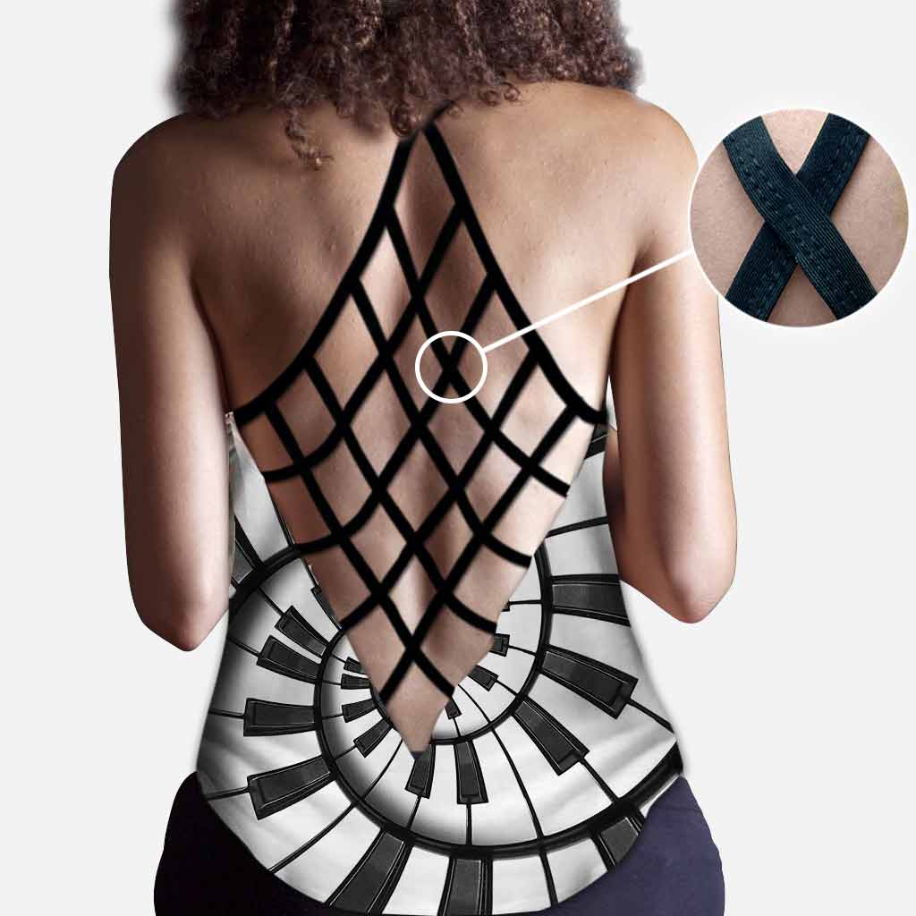 Love Music - Piano Cross Tank Top