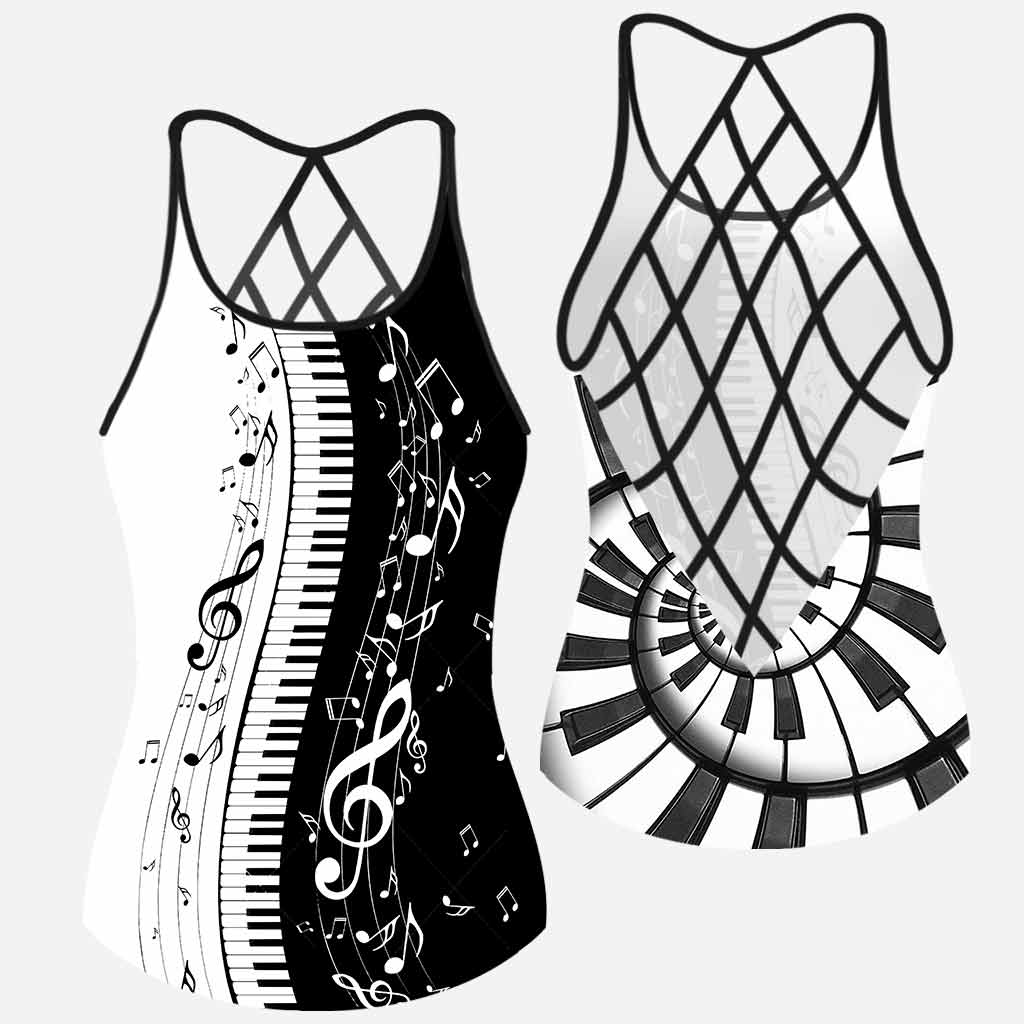 Love Music - Piano Cross Tank Top