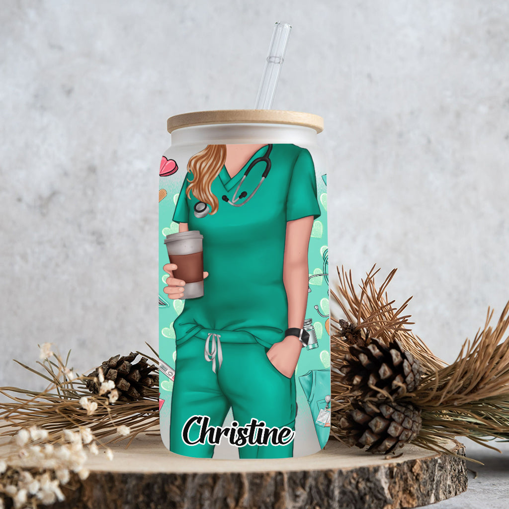 Sorry Can't I'm In Nursing School - Personalized Nurse Can Glass